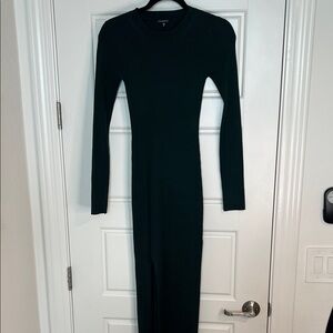 Dynamite Forest Green Ribbed Long Sleeve Dress